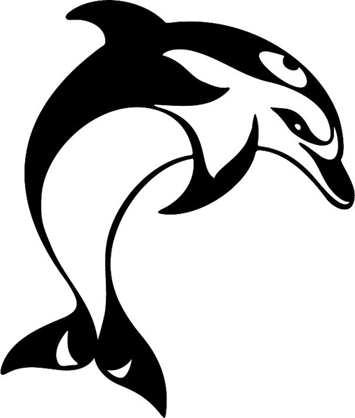Dolphin mascot sports sticker. Customize on line. MASCOTS_5BL_125