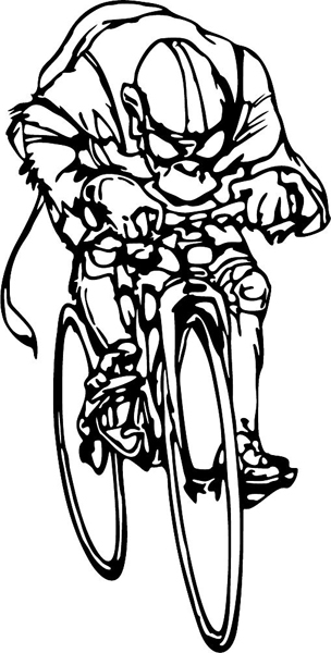 Gorilla bicyclist mascot action sports sticker. personalize on line. MASCOTS_6BL_00