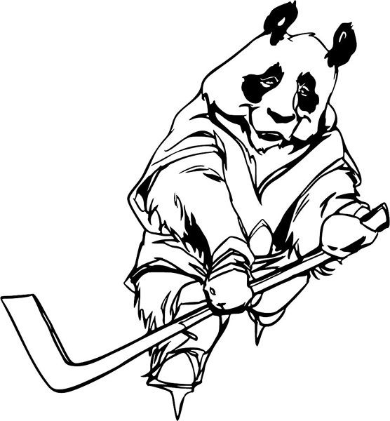 Panda soccer mascot action sports sticker. Customize as you order. MASCOTS_6BL_34