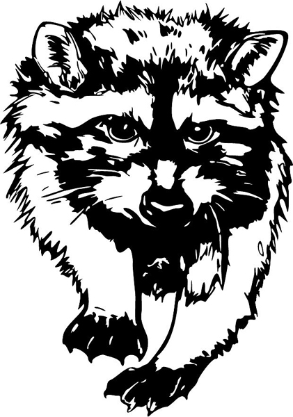 Raccoon mascot sports decal. Personalize on line. MASCOTS_6BL_71