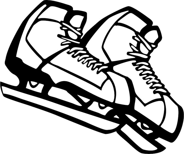 Ice skates vinyl sports decal. Personalize on line. SKATING_5BL_02