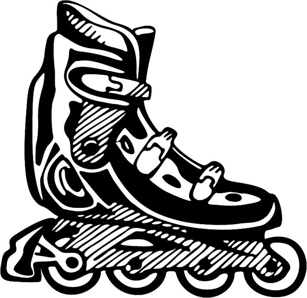 In-line skate vinyl sports sticker. Personalize on line. SKATING_5BL_21