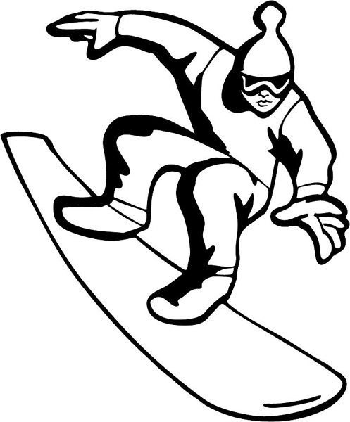 Snowboarder sports action vinyl sticker. Personalize as you order. SKI_SNOWBOARD_4BL_20