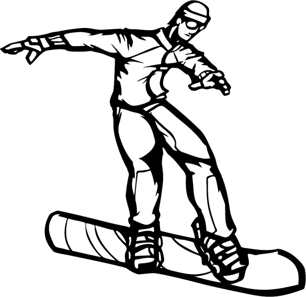 Snowboarder sports sticker. Personalize as you order. SKI_SNOWBOARD_5BL_03