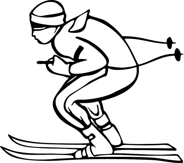Skiing sports action vinyl decal. Personalize on line. SKI_SNOWBOARD_5BL_19