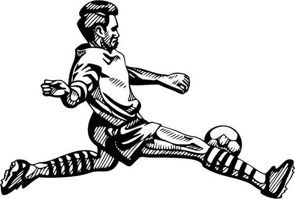 Soccer action sports decal. Personalize on line. SOCCER_4BL_04