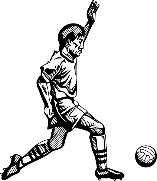 Soccer action sports decal. Customize on line. SOCCER_4BL_06