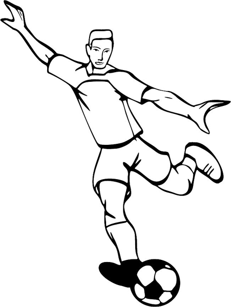 Soccer action sports decal. Personalize on line. SOCCER_4BL_25