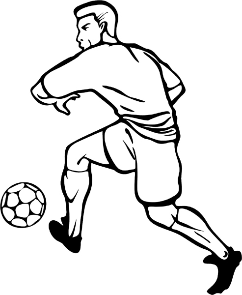 Soccer action sports sticker. Customize on line. SOCCER_5BL_14