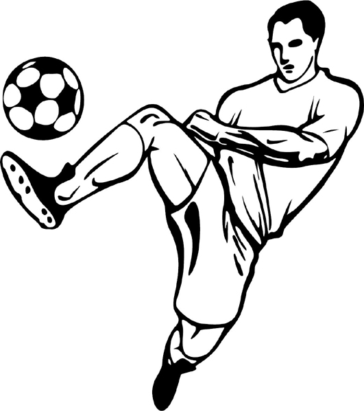 Soccer action sports sticker. Customize on line. SOCCER_5BL_15