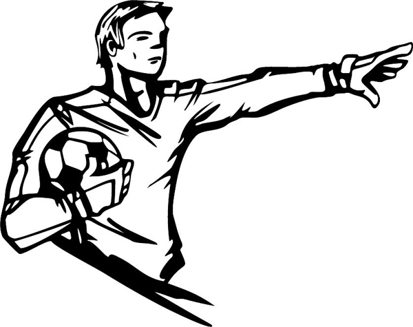 Soccer action sports decal. Customize on line. SOCCER_5BL_29