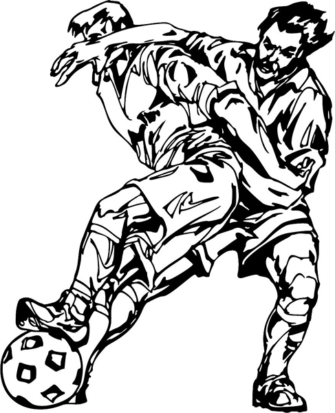 Soccer action sports decal. Customize on line. SOCCER_6BL_17
