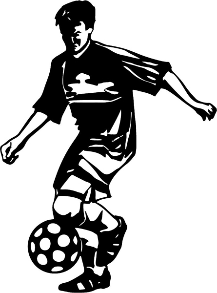 Soccer action sports decal. Personalize on line. SOCCER_6BL_18