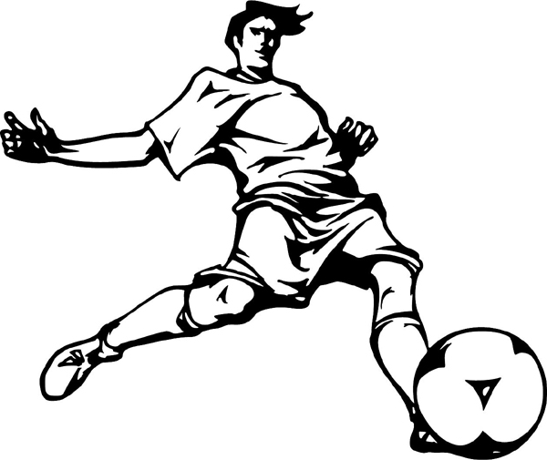Soccer sports action vinyl decal. Personalize on line. SOCCER_6BL_20