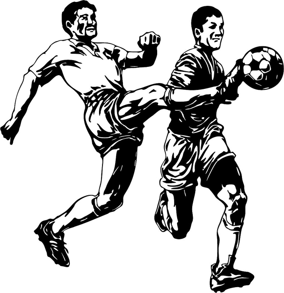 Soccer action sports sticker. Personalize on line. SOCCER_6BL_26