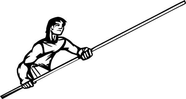 Pole vaulter vinyl sports decal. Customize on line. TRACK_FIELD_5BL_09