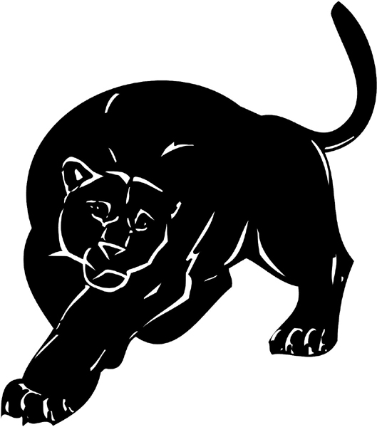 Panther mascot action sports decal. customize on line. animal-mascots-am_003