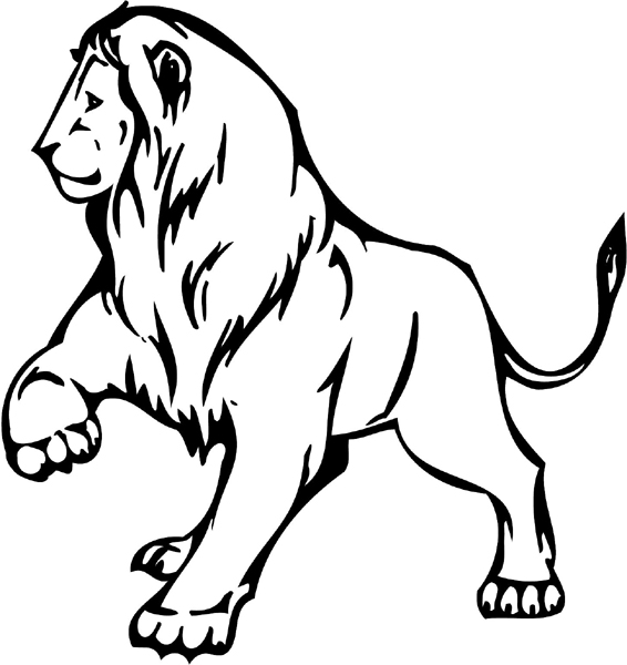 Lion mascot action sports decal. Customize as you order. animal-mascots-am_005