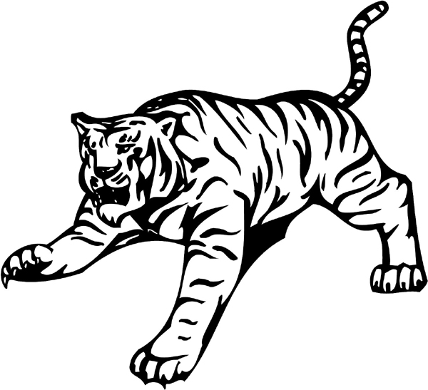 Tiger mascot sports vinyl sticker. Customize as you order. animal-mascots-am_013