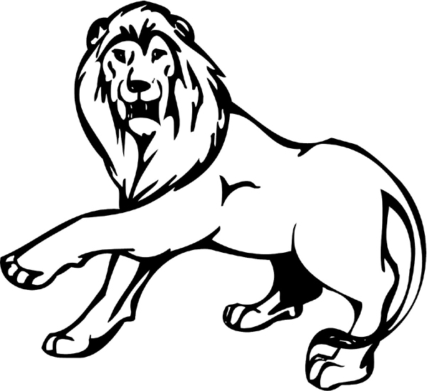 Lion mascot sports vinyl sticker. Personalize on line. animal-mascots-am_018
