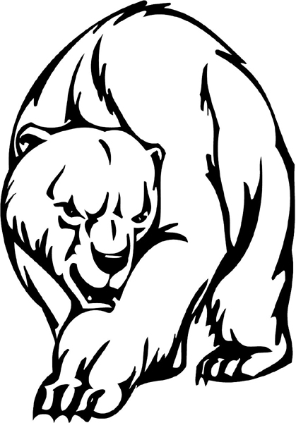 Grizzley bear mascot action sports decal. Customize as you order. animal-mascots-am_039
