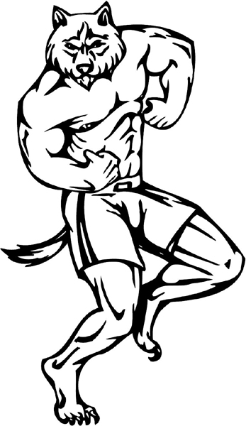 Timberwolf mascot sports decal. Customize on line. mascot_004
