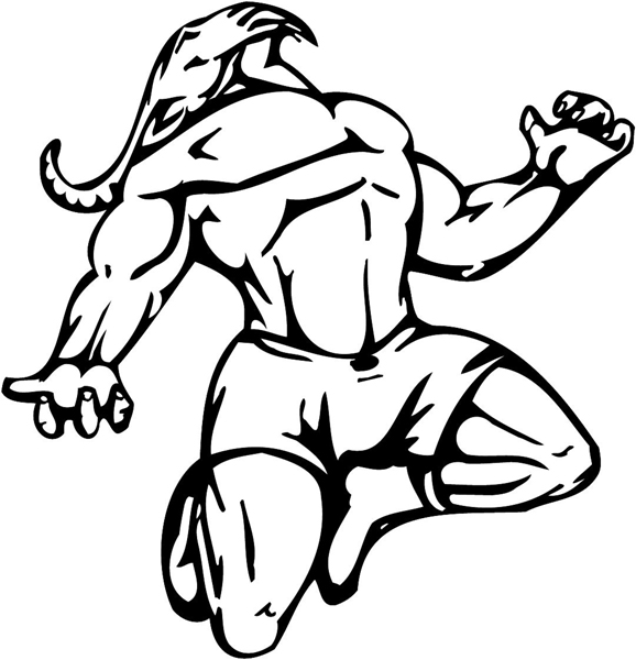 Muscled animal mascot action sports decal. Customize on line. mascot_008