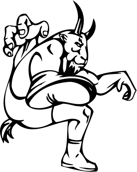 Goat mascot sports sticker. Customize on line. mascot_010