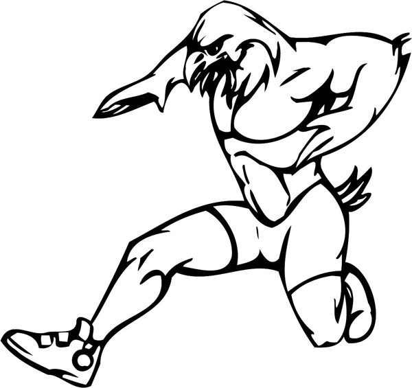 Eagle mascot action sports sticker. mascot_021