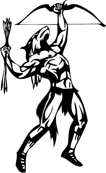 Wolf archery mascot sports decal. Personalize on line. mascot_041