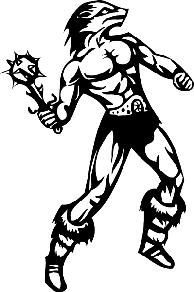 Wolverine mascot sports action decal. Make it personal on line. mascot_045