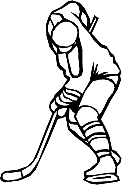 Hockey player vinyl sports sticker. Customize on line. sport_001