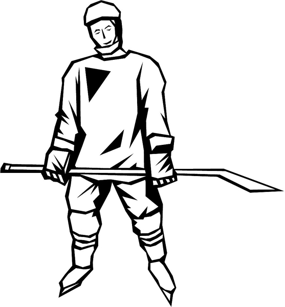 Hockey player vinyl sports decal. Customize on line. sport_017