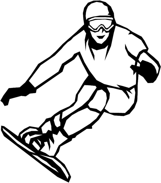 Snowboarder sports vinyl decal. Personalize on line. sport_024