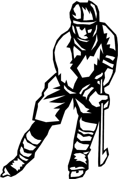 Hockey action vinyl sports sticker. Personalize on line. sport_027