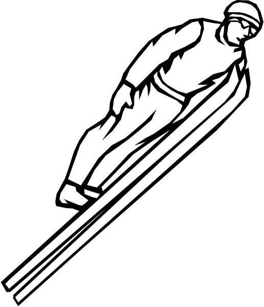Ski action sports vinyl sticker. Customize on line. sport_034