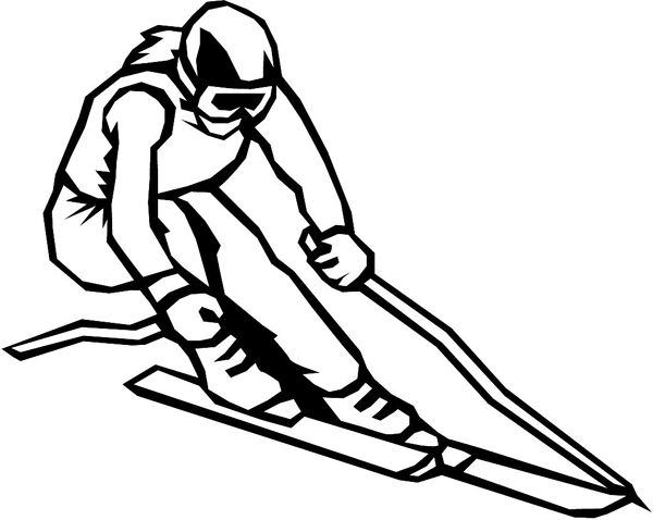 Snow skiing sports action decal. Customize as you order. sport_037