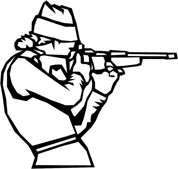 Rifle shooting vinyl sports decal. Customize on line. sport_049