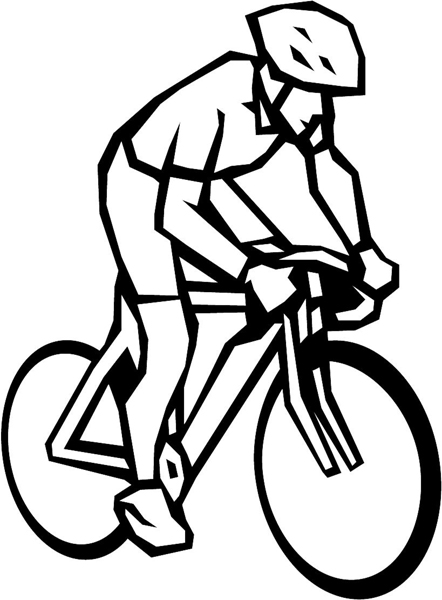 Bicyclist vinyl sports decal. Customize as you order. sport_080