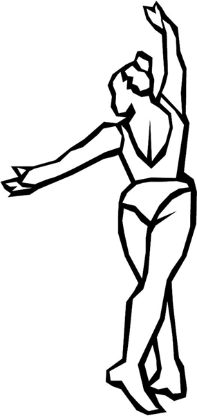 Lady gymnast vinyl sports action decal. Customize on line. sport_086