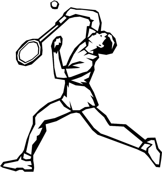 Tennis player sports sticker. Customize on line. sport_087