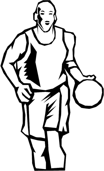Basketball vinyl sports decal. Customize on line. sport_100