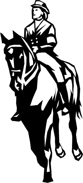 Lady Equestrian sports action vinyl decal. Personalize on line. sport_102