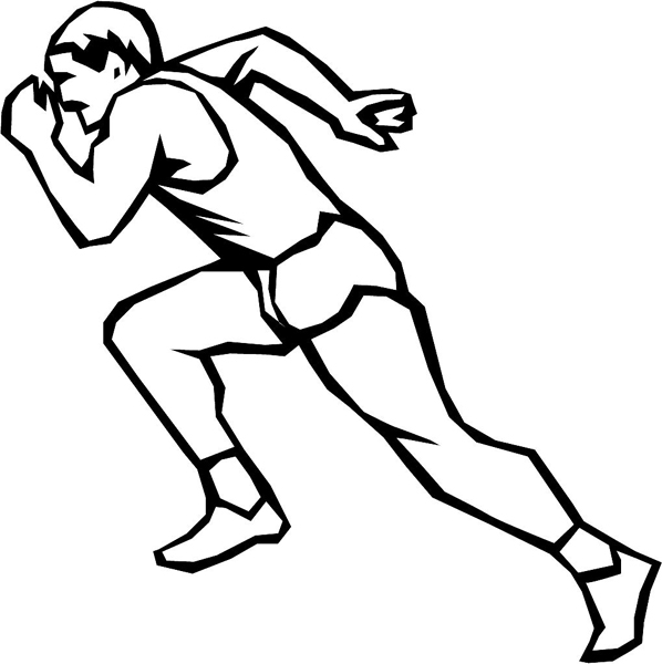 Runner sports action vinyl sticker. Customize on line. sport_107