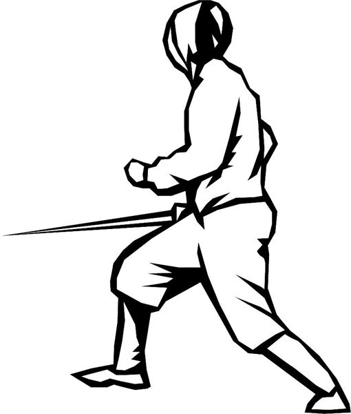 Swordsman action sports decal. Customize as you order. sport_113