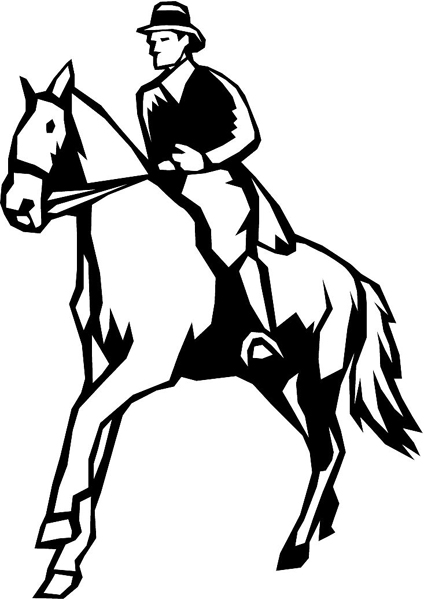 Horse and rider sports action vinyl sticker. Customize on line. sport_114