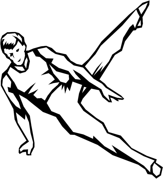 Gymnastics sports action vinyl sticker. Customize on line. sport_125