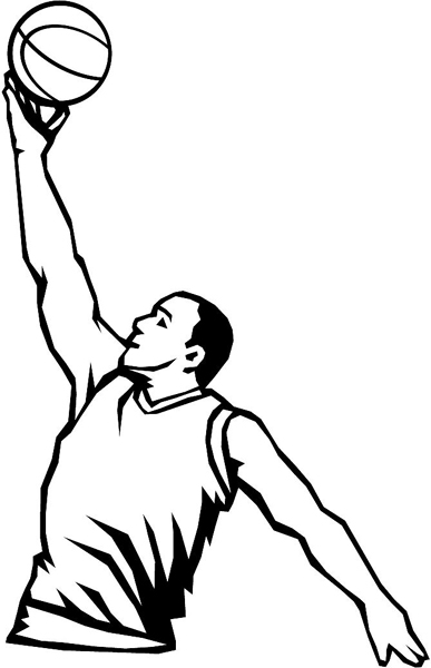 Basketball player action sports sticker. Personalize on line. sport_132