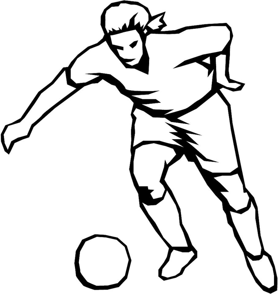 Soccer sports action vinyl sticker. Customize on line. sport_147