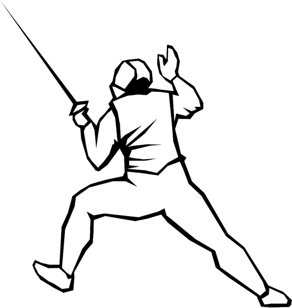 Fencing action sports decal. Customize as you order. sport_151
